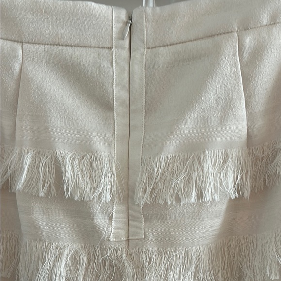 Banana Republic Cream Mini Pencil Skirt Ruffled Cocktail - Picture 2 of 4